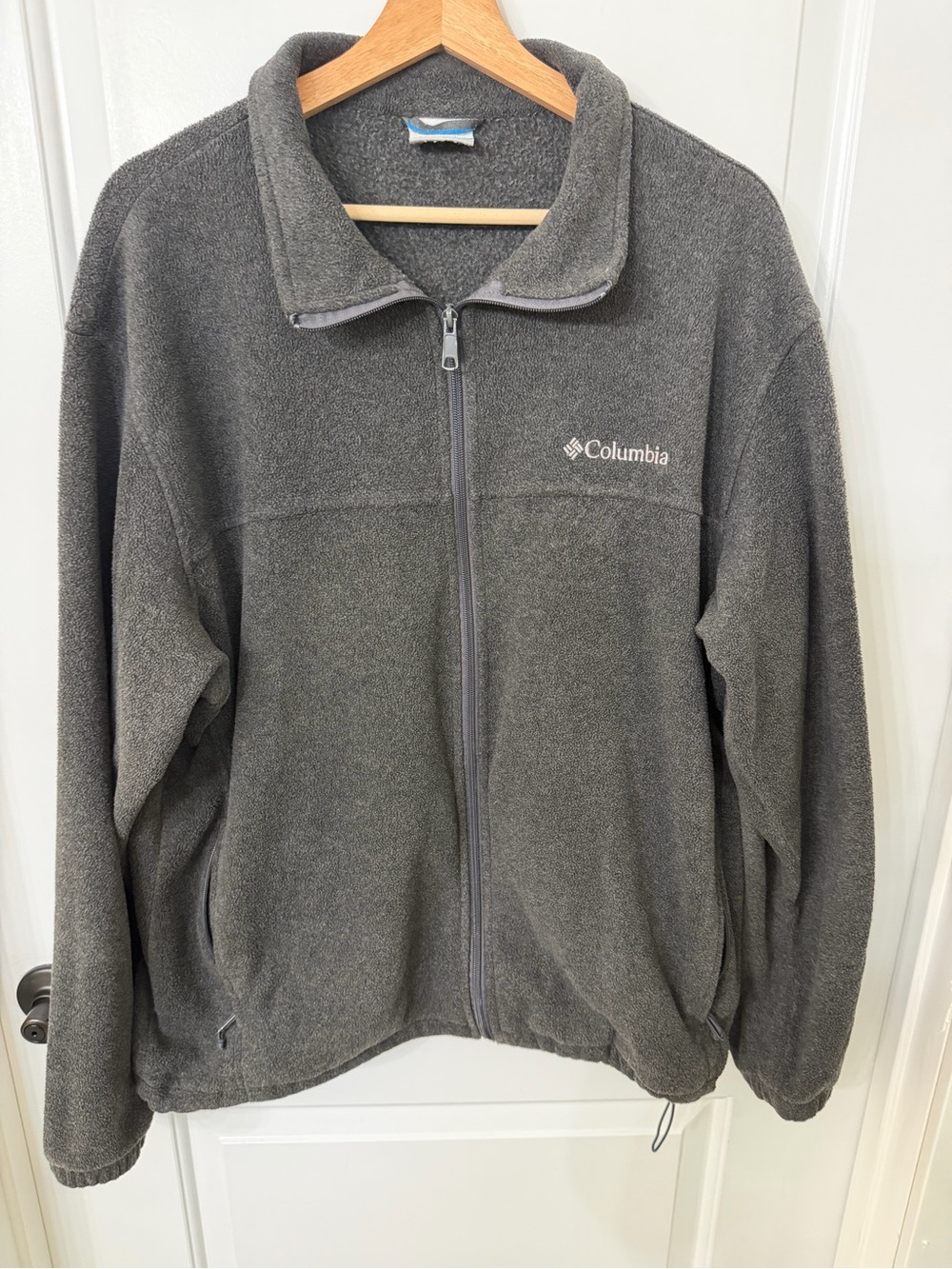 Columbia Gray Full-Zip Puffer-Style Fleece Jacket